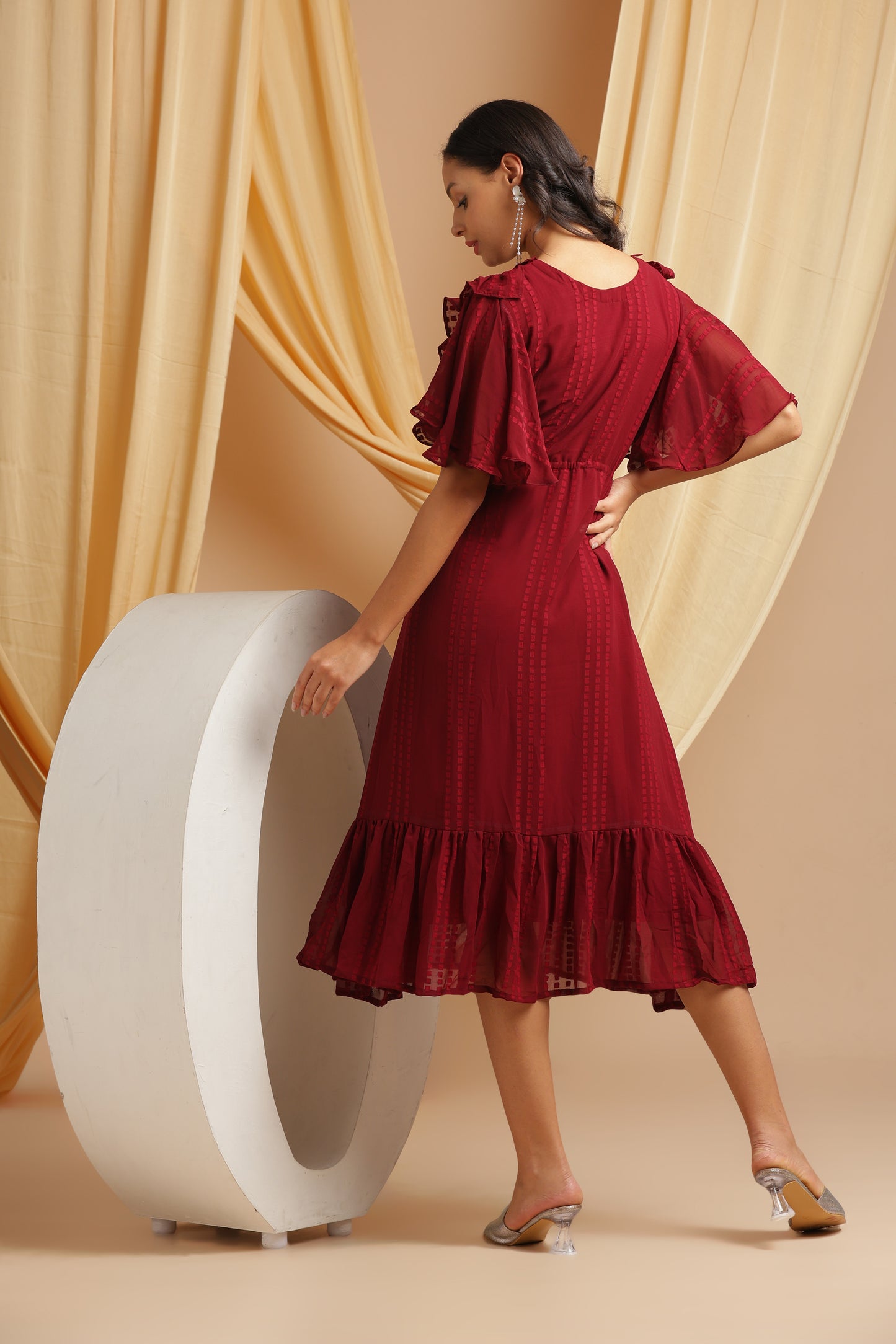 Maroon Georgette Frock (YM0029)