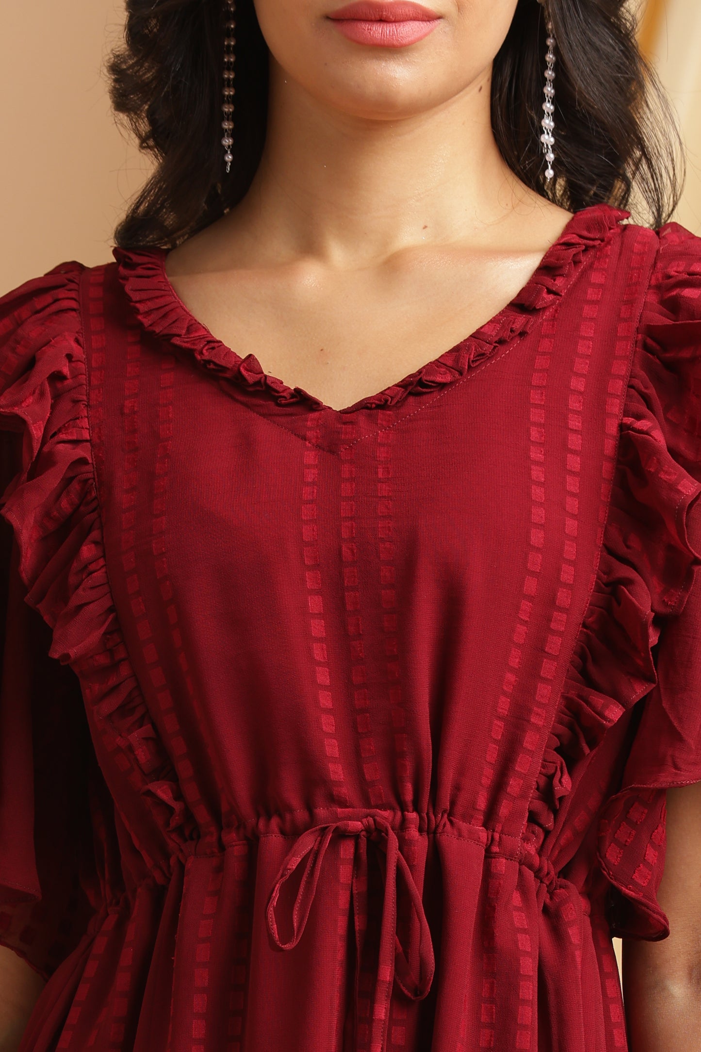 Maroon Georgette Frock (YM0029)