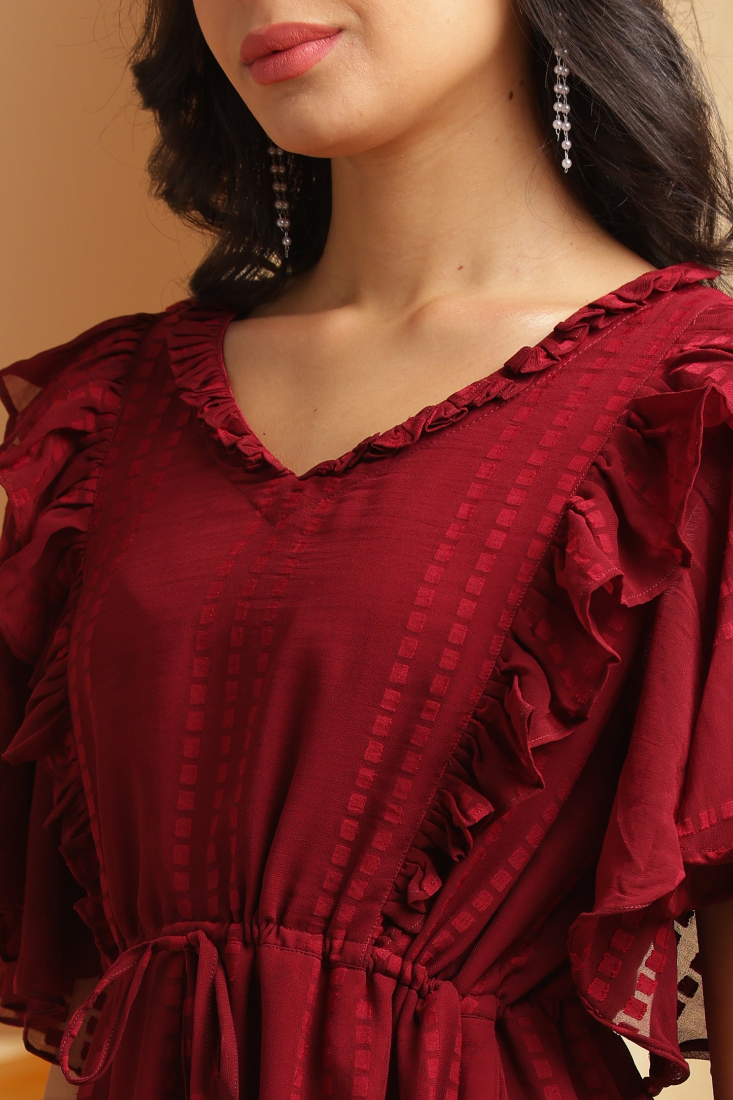 Maroon Georgette Frock (YM0029)