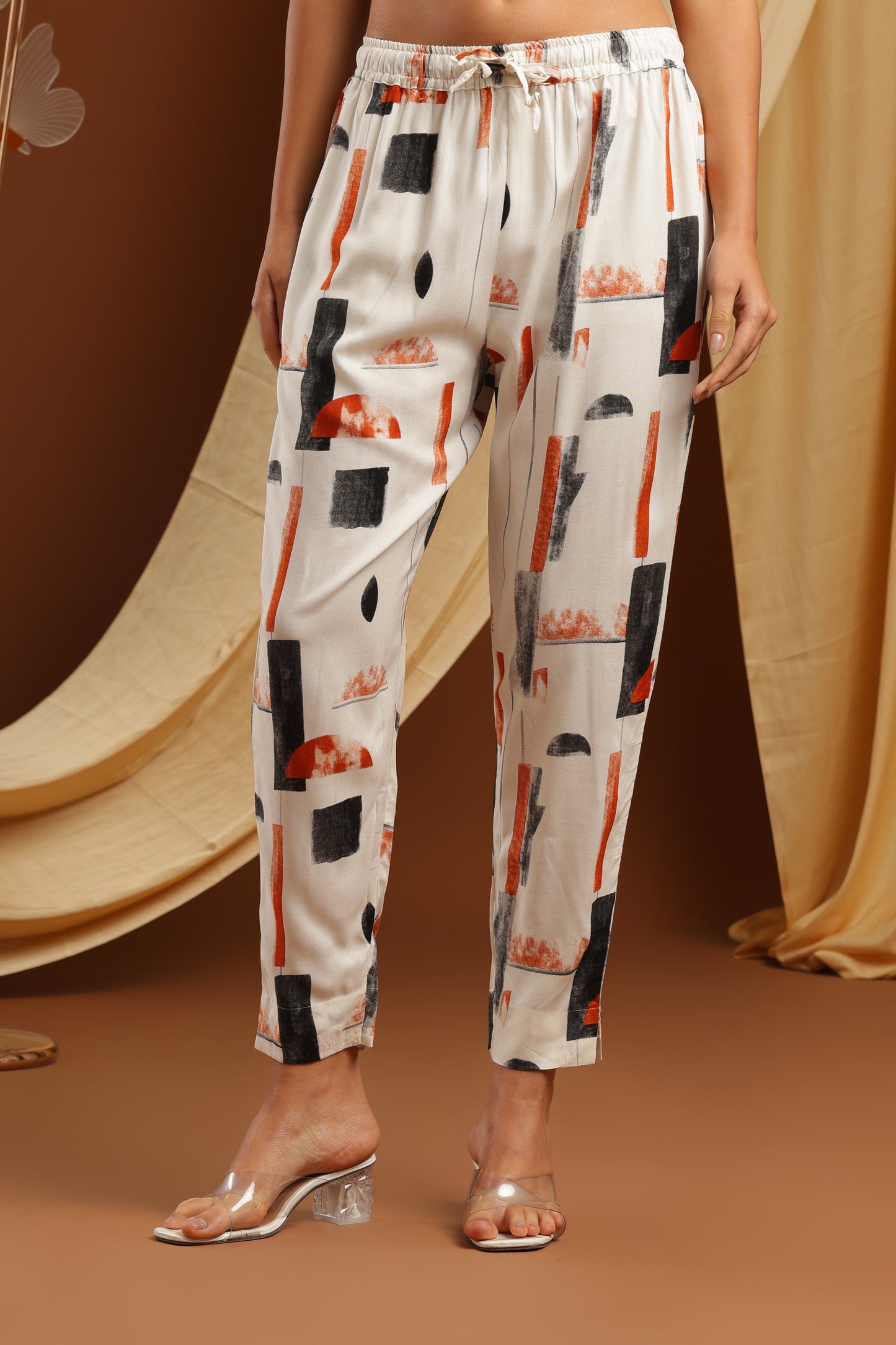 White Imported Rayon Co-ord Set (YM0030)