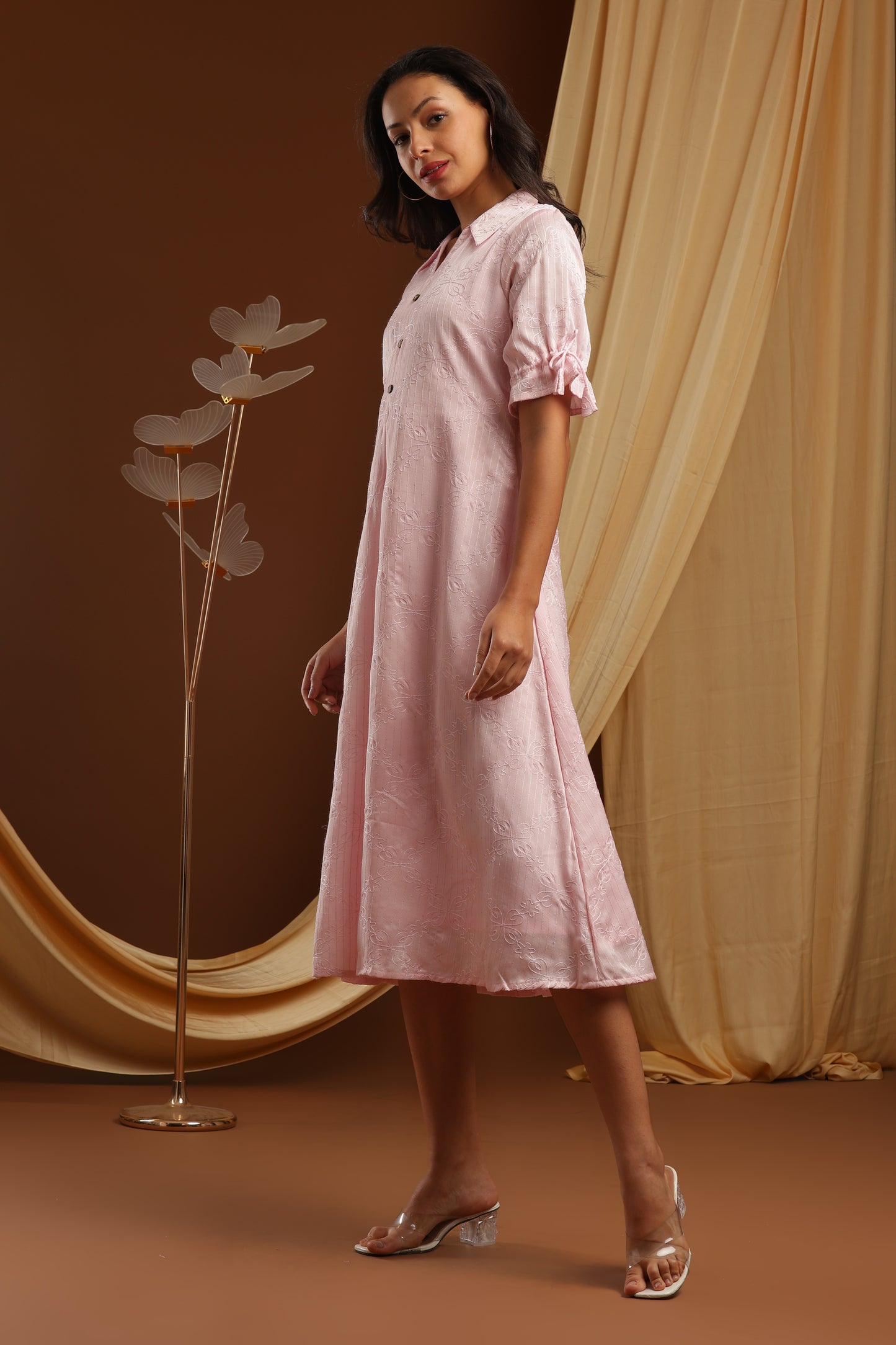 Pastel Pink A-line Dress (YM0034)