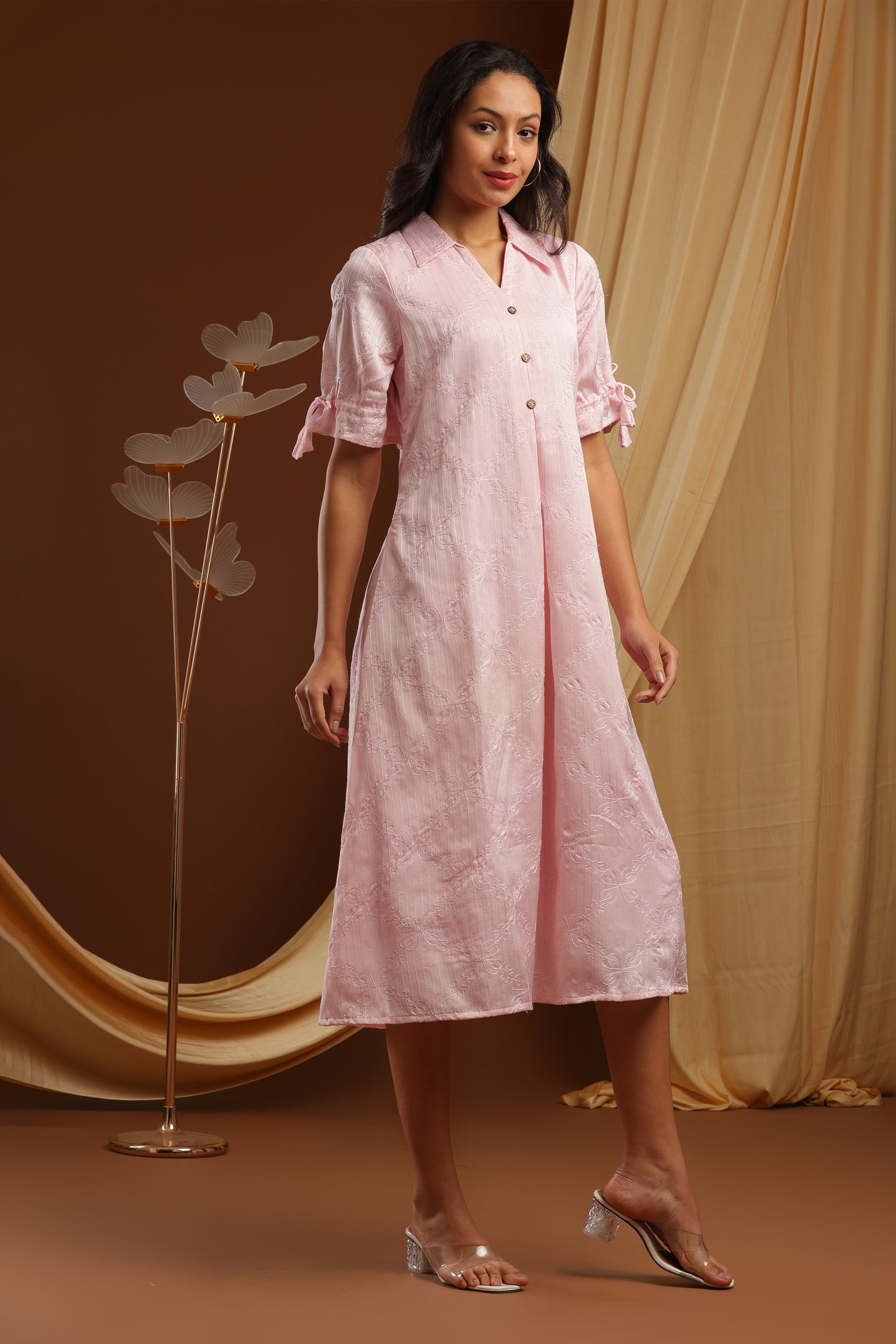 Pastel Pink A-line Dress (YM0034)