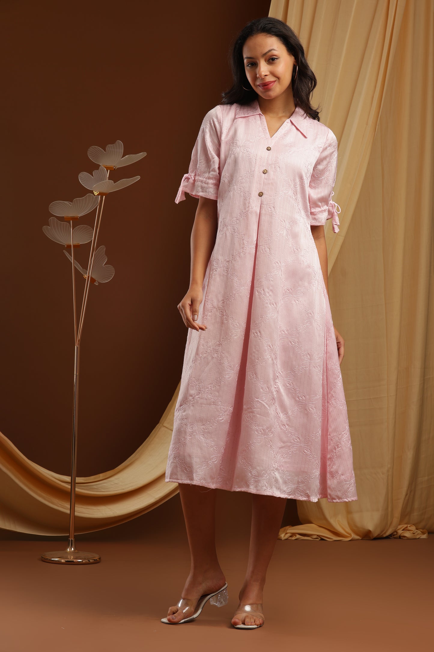 Pastel Pink A-line Dress (YM0034)