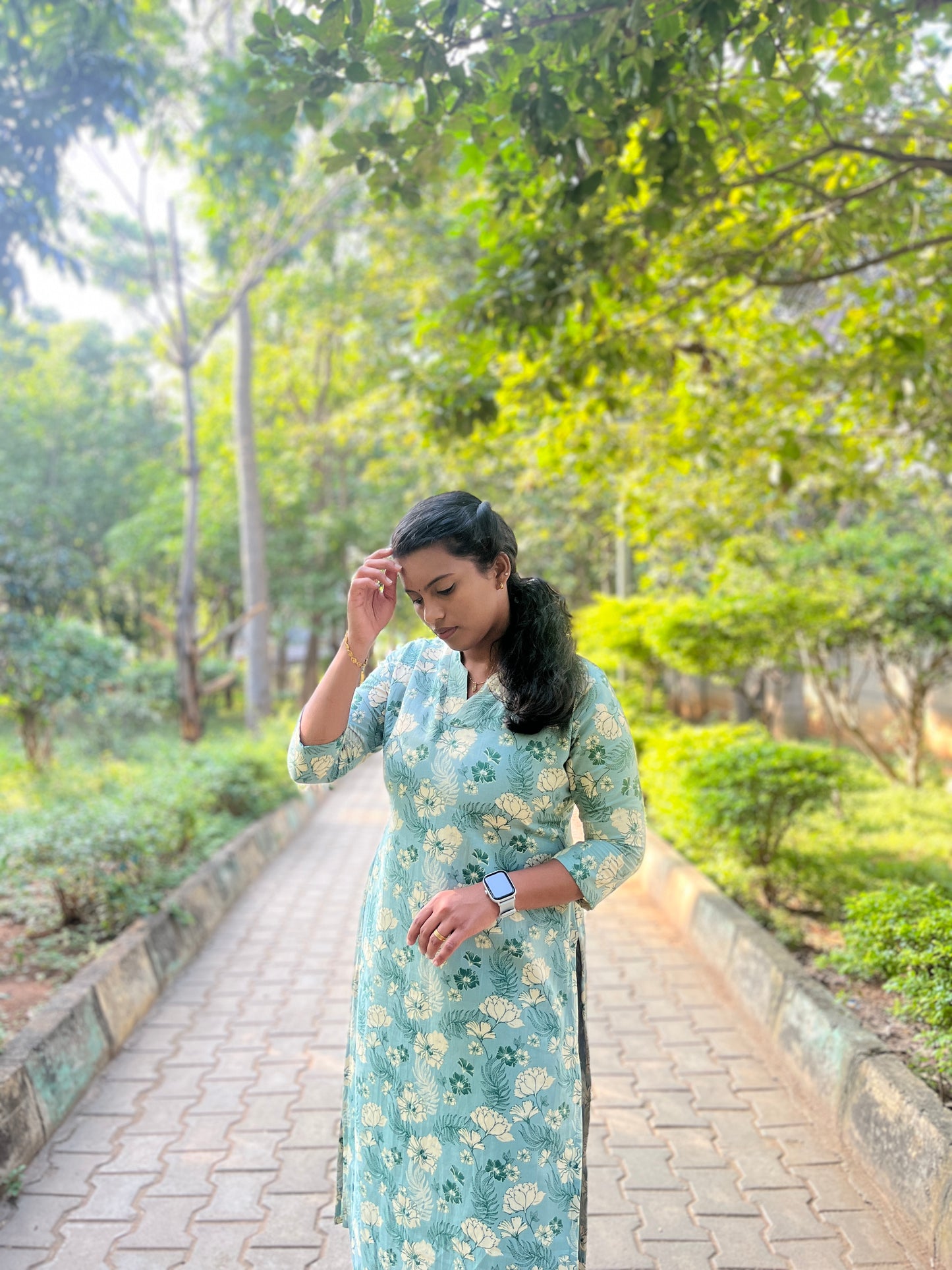 Pista Green Handloom Cotton Kurti (YM0015)
