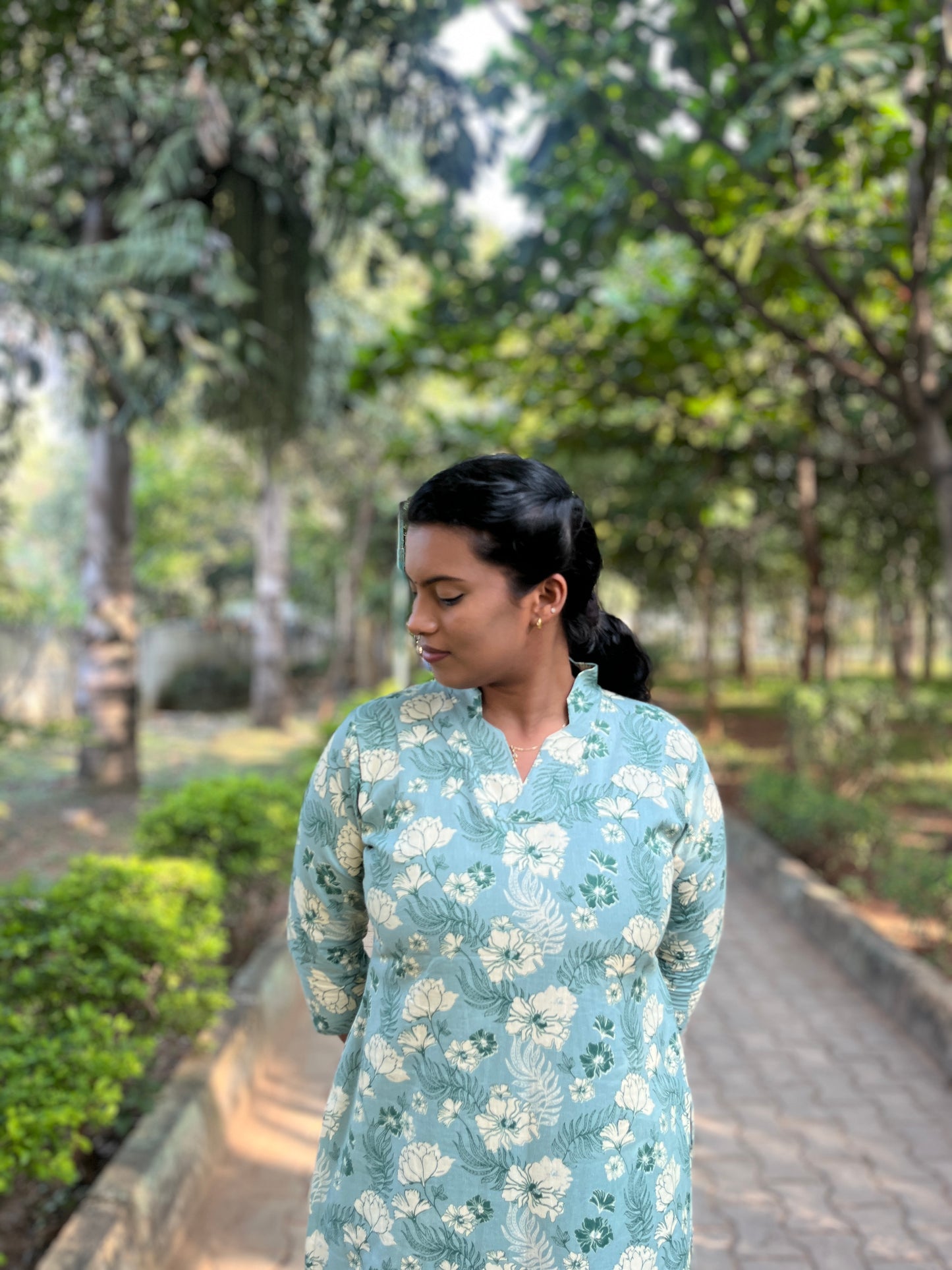 Pista Green Handloom Cotton Kurti (YM0015)