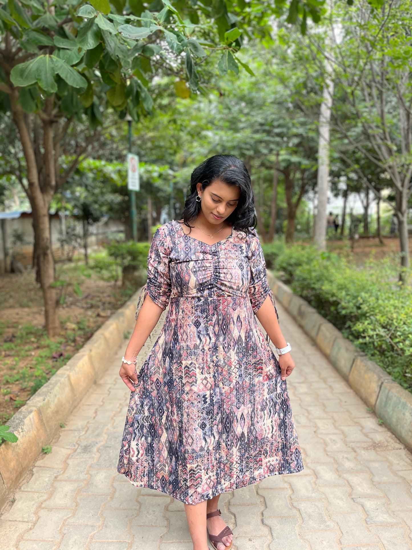 Midnight Blue Rayon Frock (YM0017)