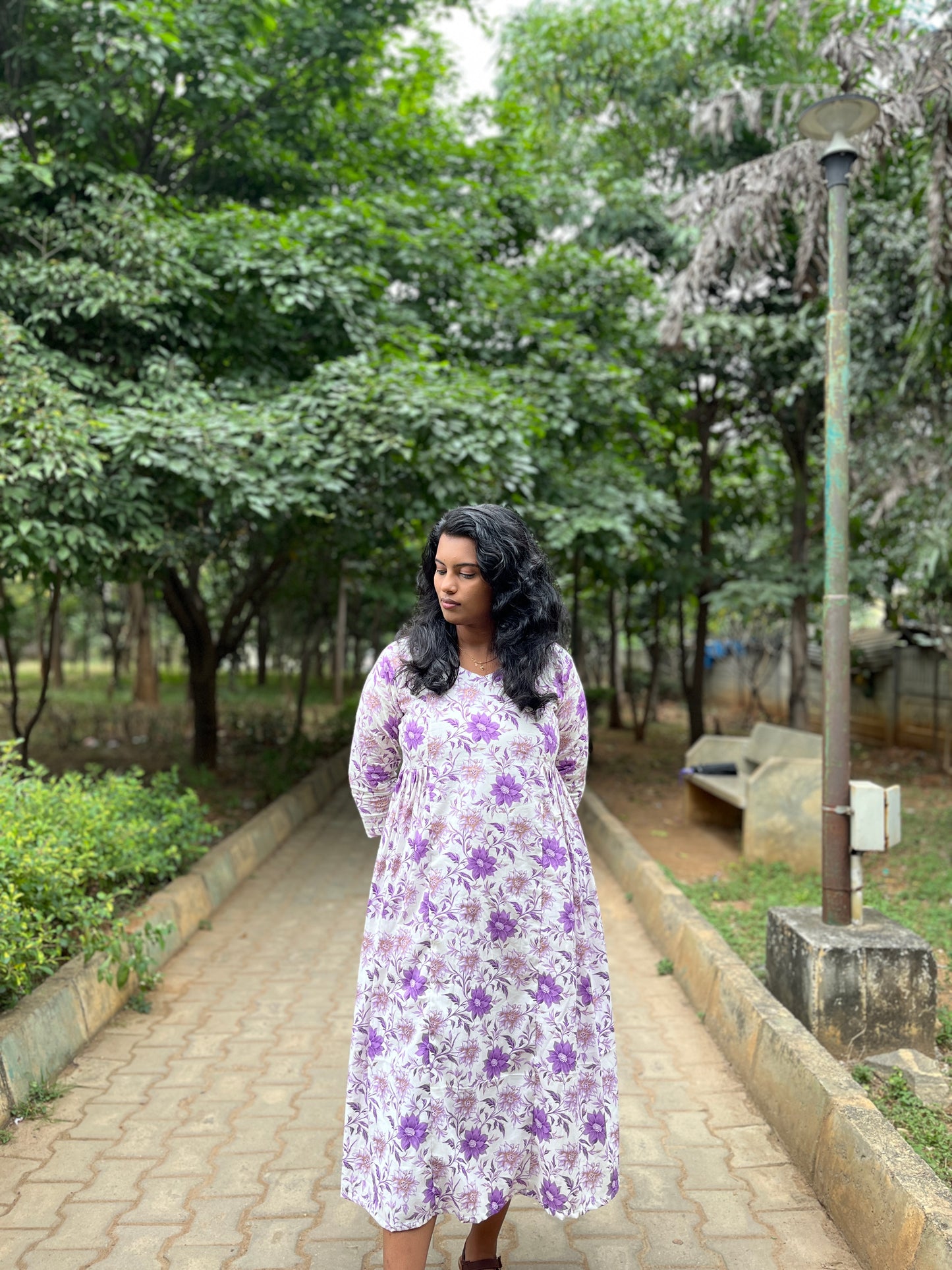Lavender Cotton Kurti (YM0018)