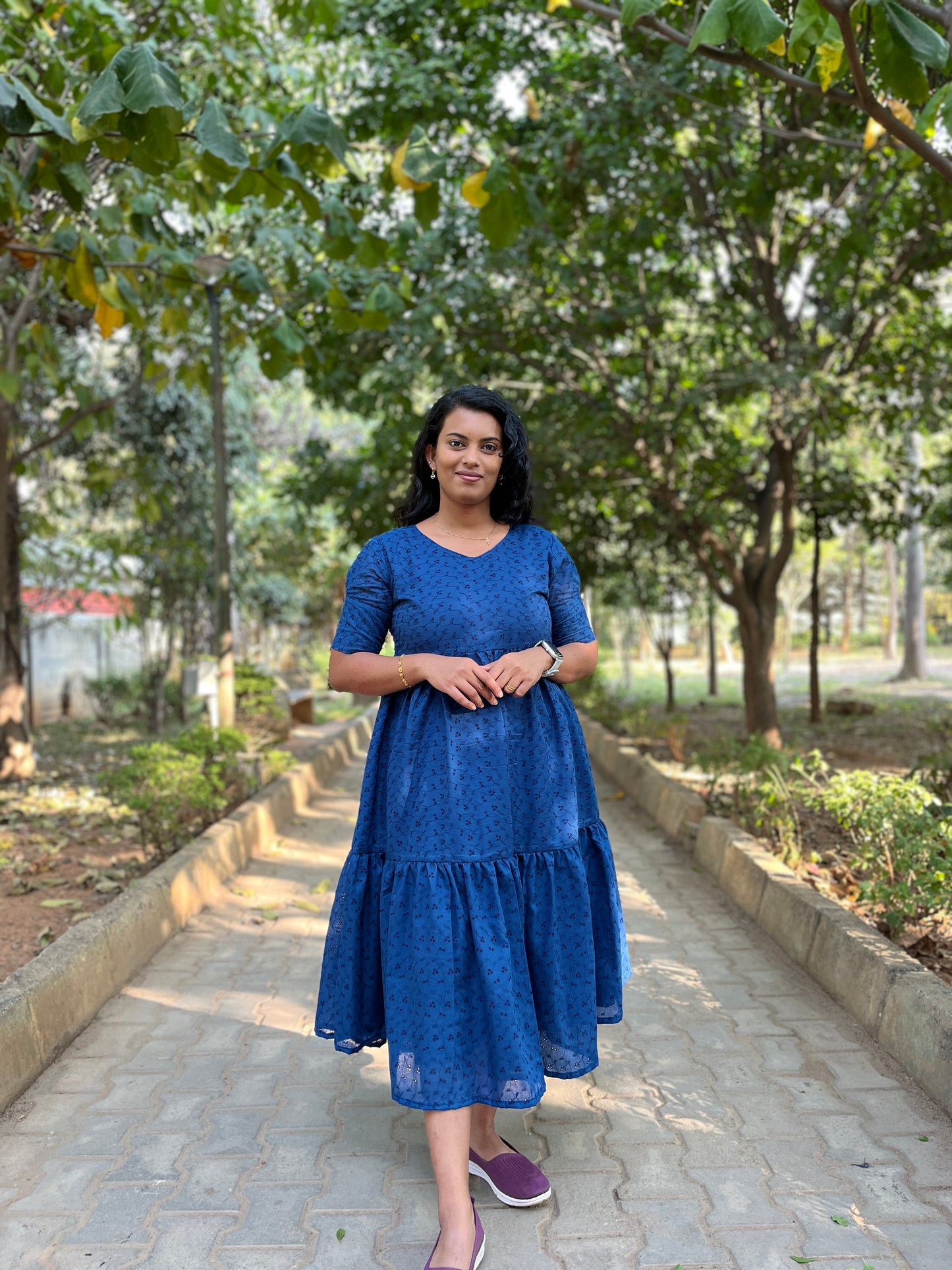Teal Blue Hakoba Frock (YM0021)