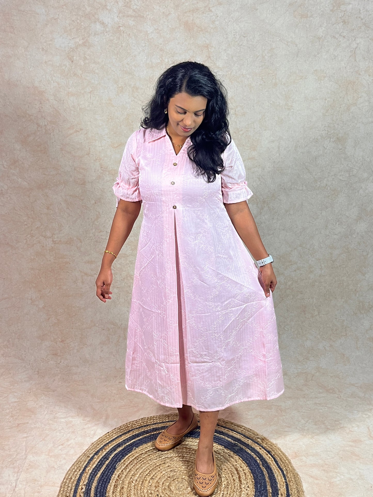 Pastel Pink A-line Dress (YM0034)