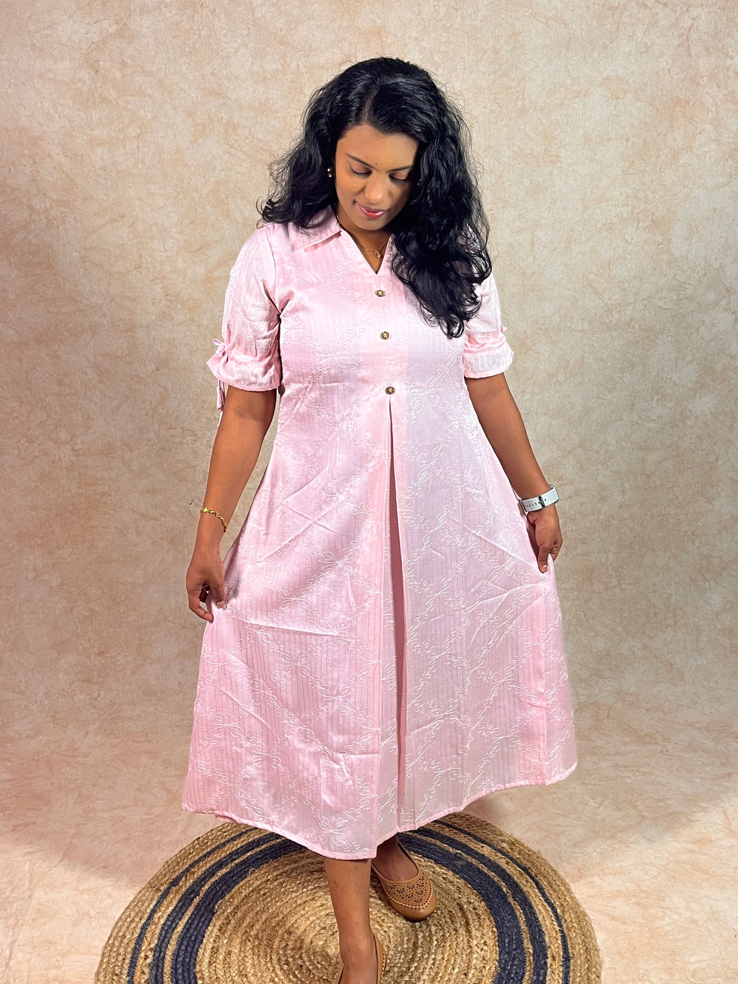 Pastel Pink A-line Dress (YM0034)