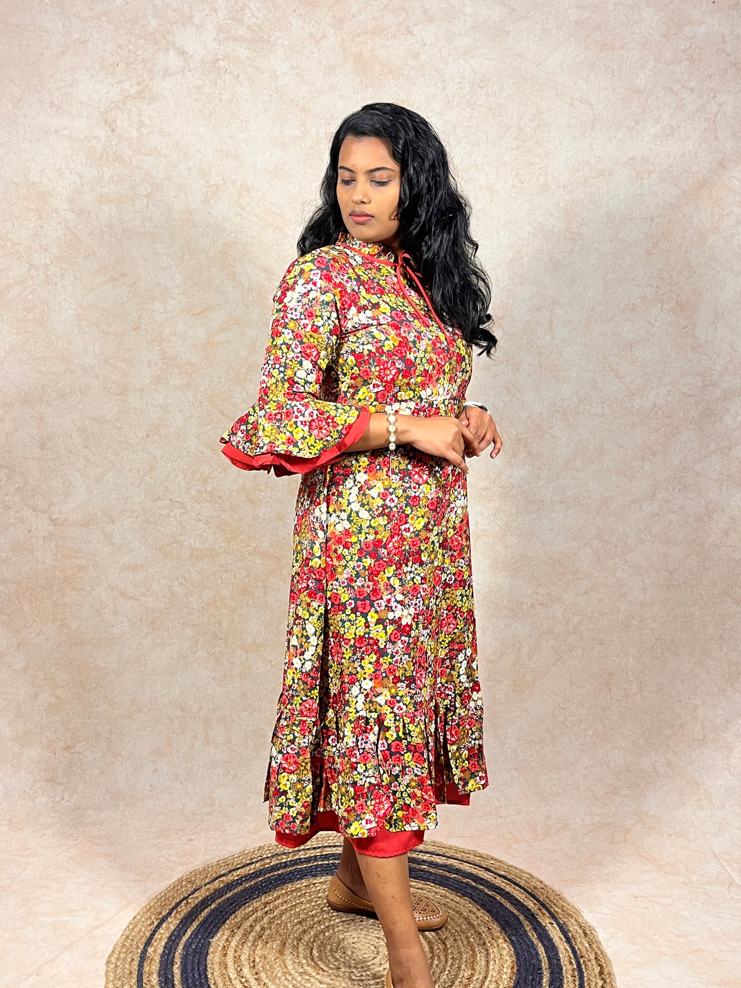 Red Floral Frock (YM0037)