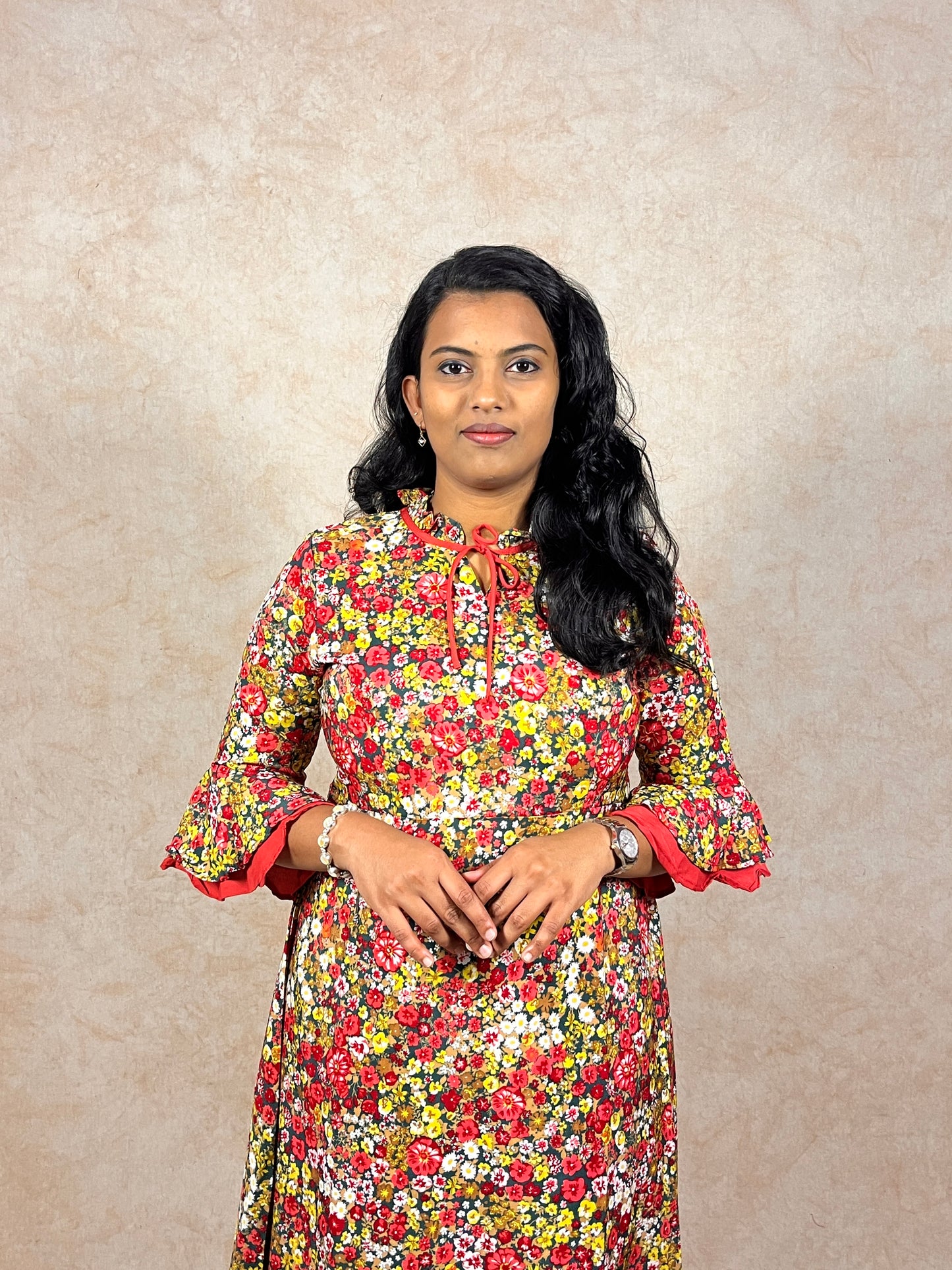 Red Floral Frock (YM0037)