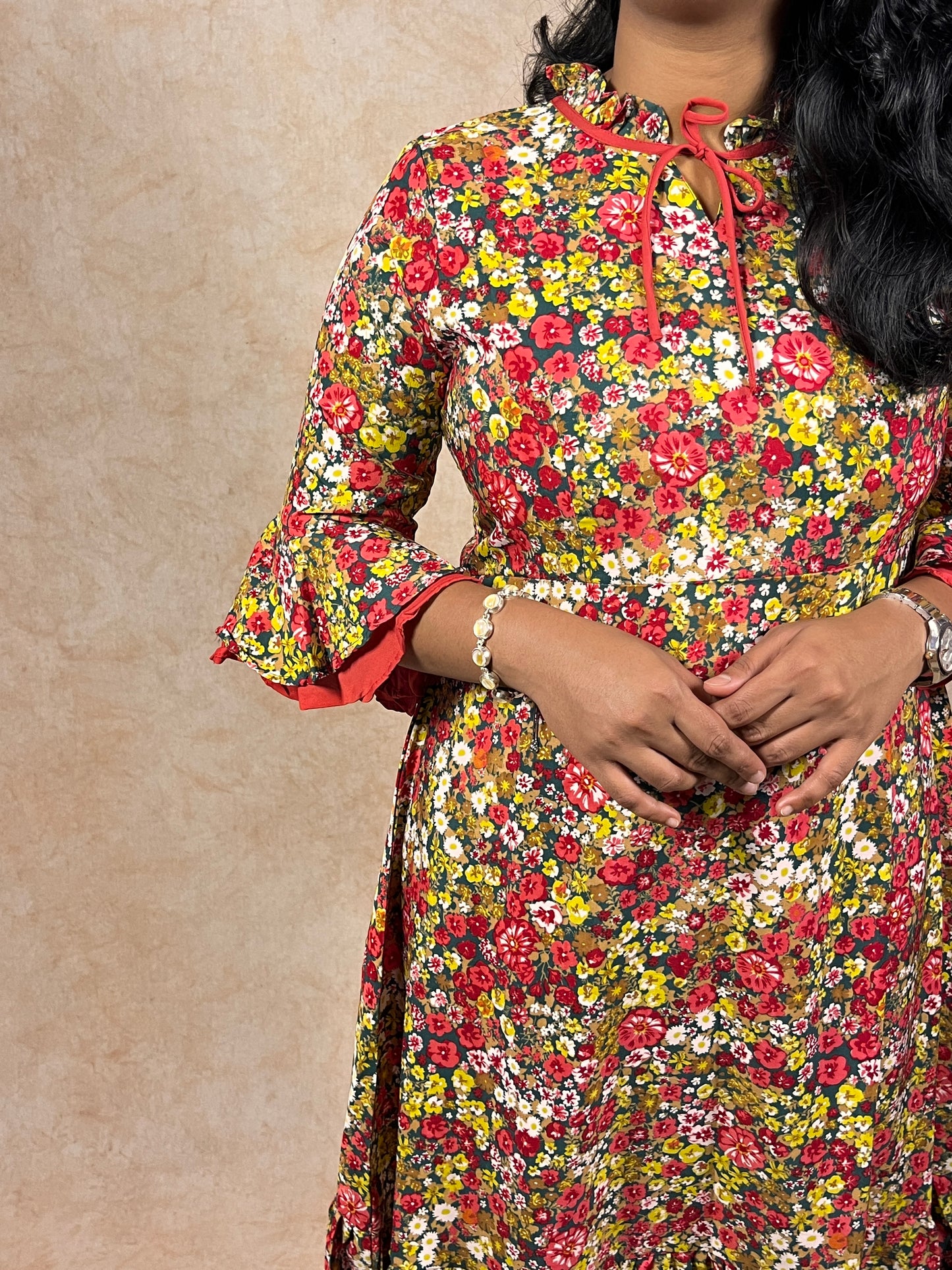 Red Floral Frock (YM0037)