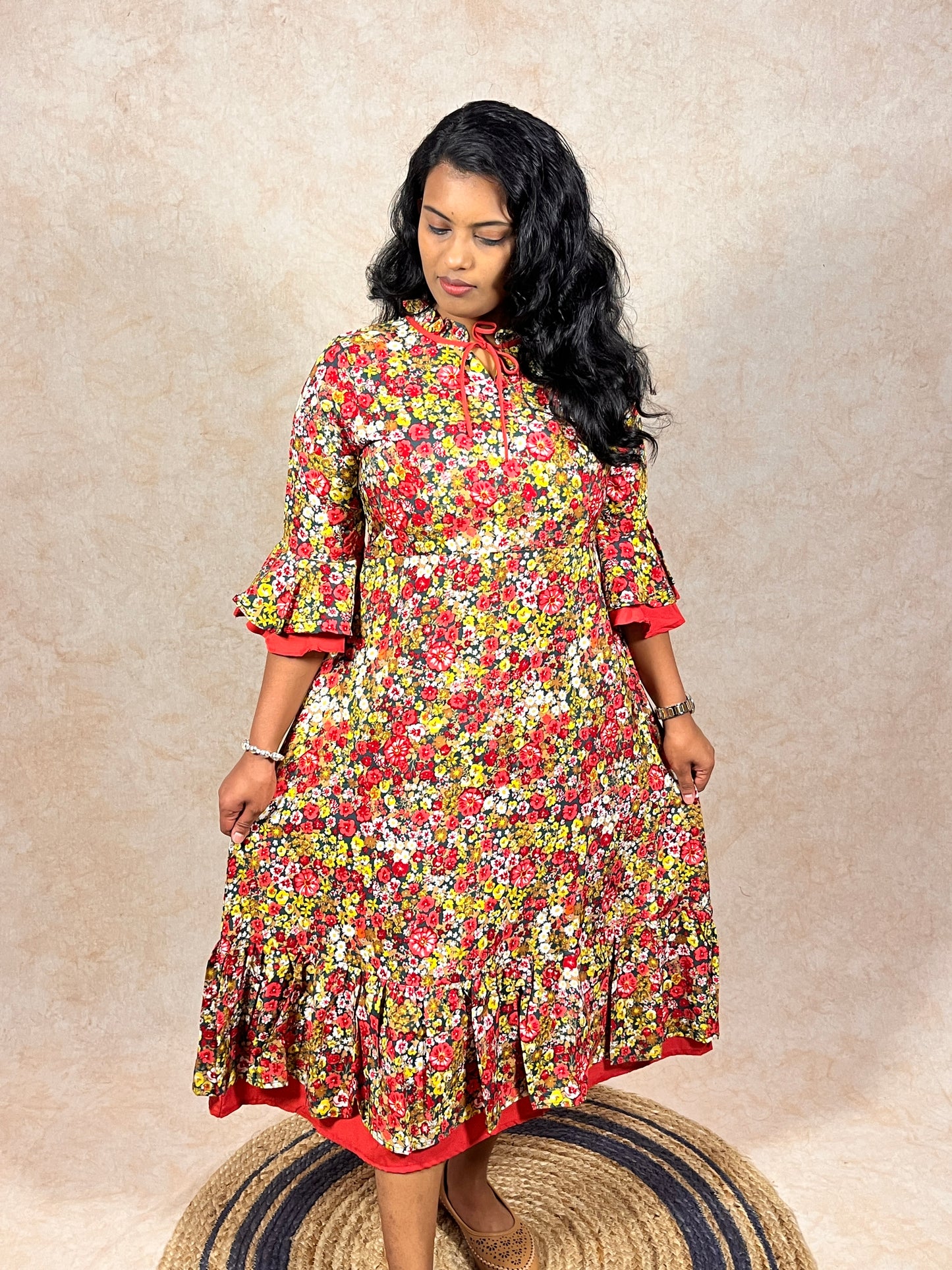 Red Floral Frock (YM0037)