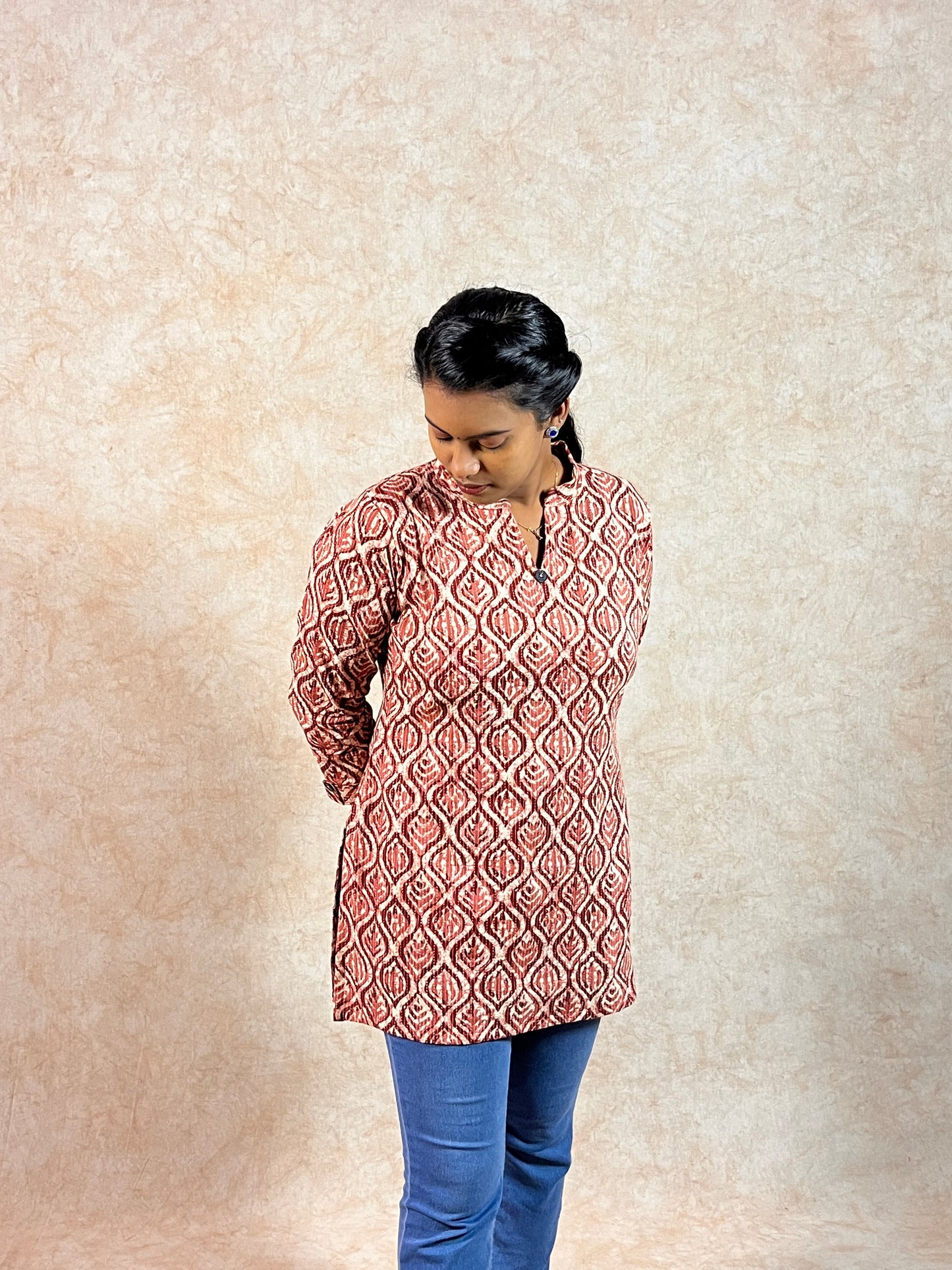 Pink Kantha Cotton Short-Top (YM0007)