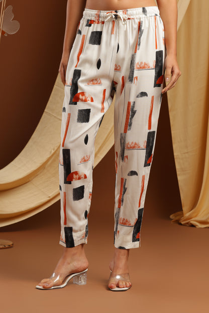 White Imported Rayon Co-ord Set (YM0030)