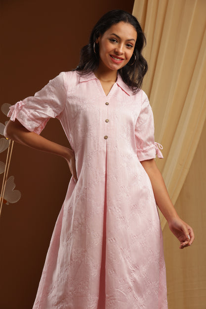 Pastel Pink A-line Dress (YM0034)