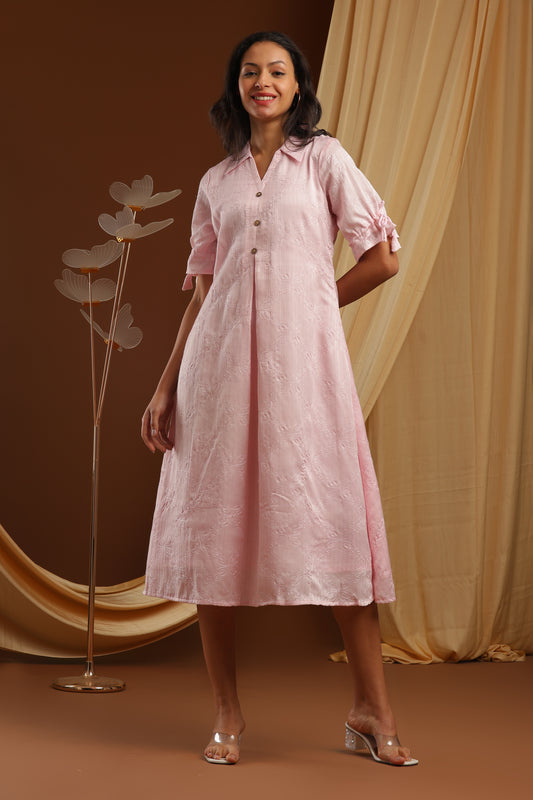 Pastel Pink A-line Dress (YM0034)