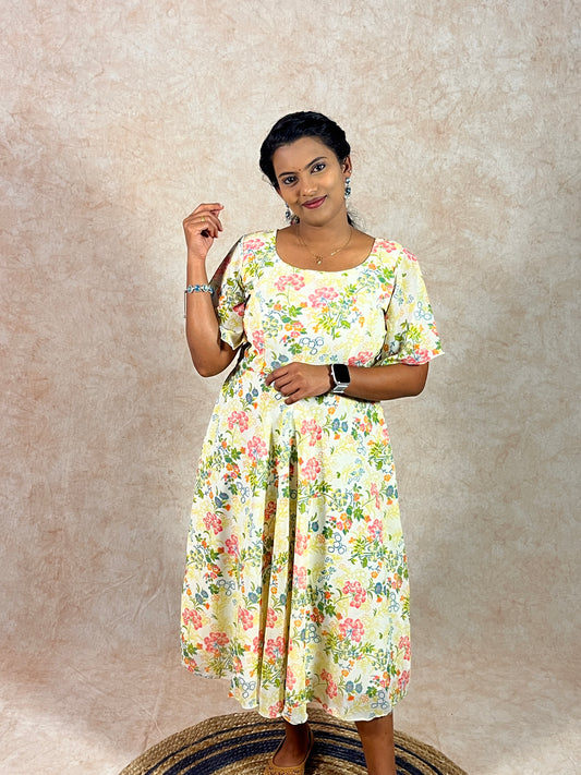 Lime Yellow Princess Cut Frock (YM0011)