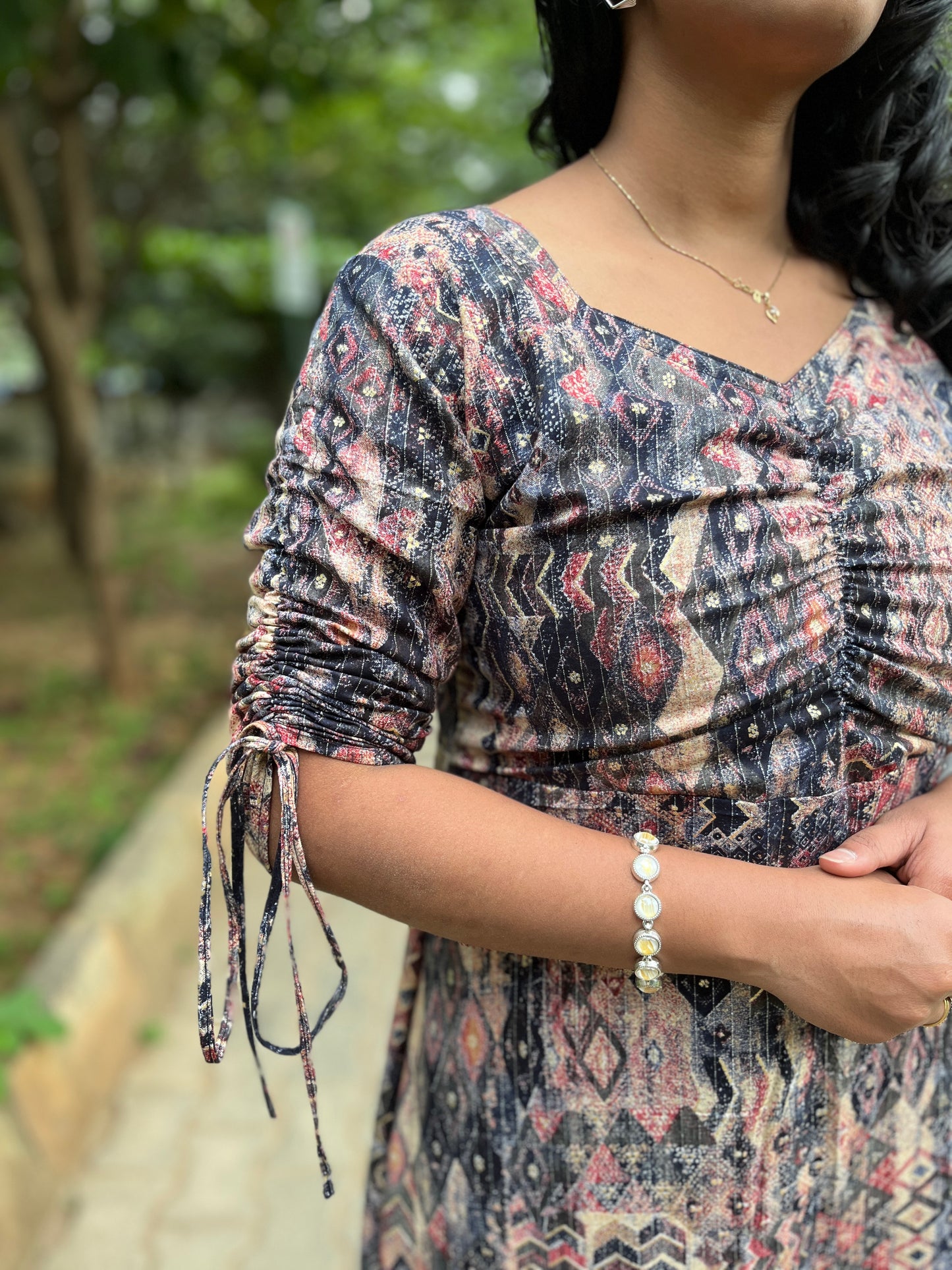 Midnight Blue Rayon Frock (YM0017)