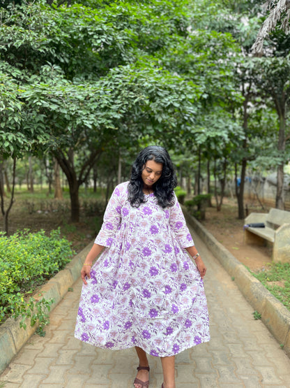 Lavender Cotton Kurti (YM0018)
