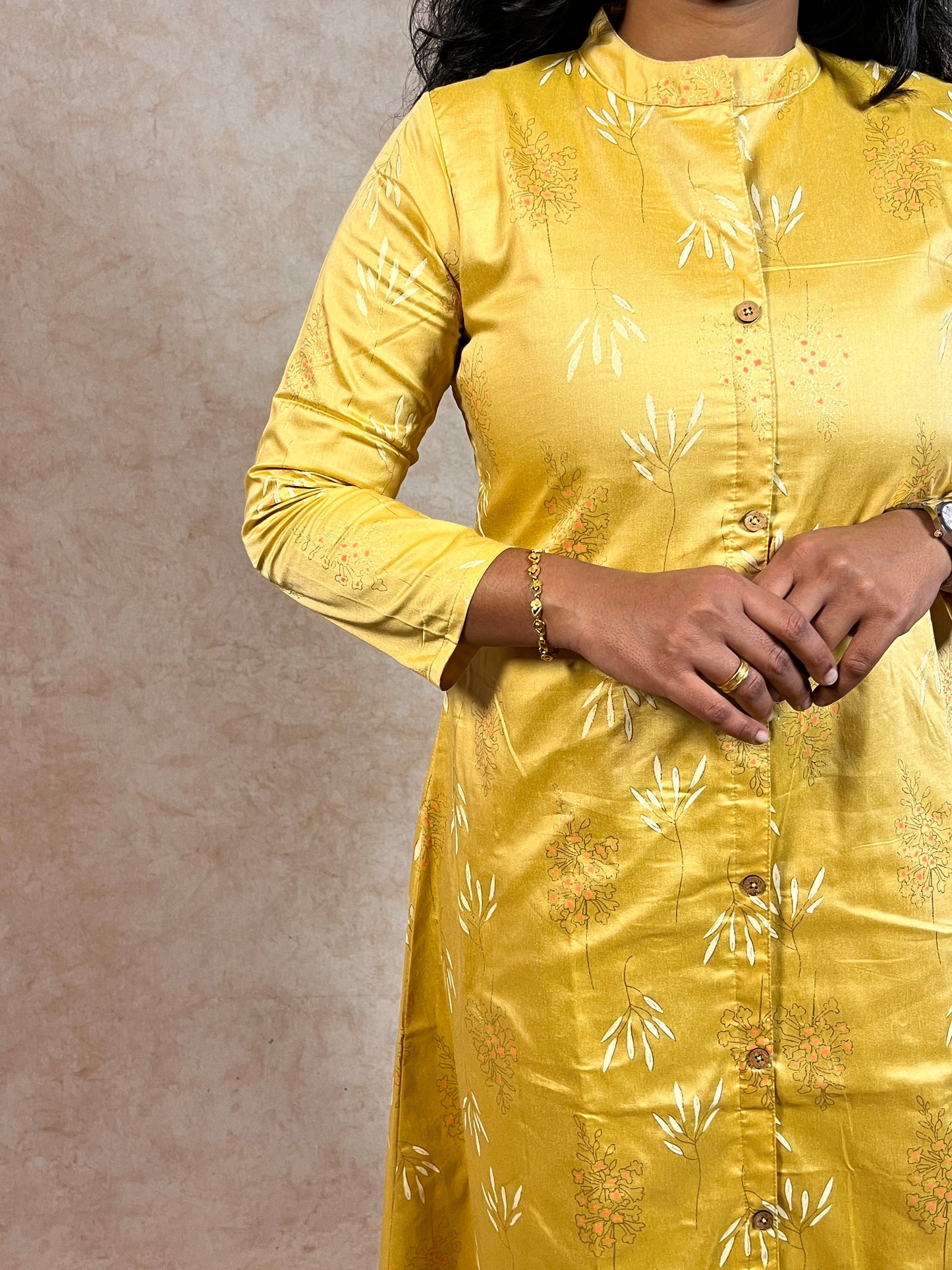 Yellow Silk Cotton Kurti (YM0028)