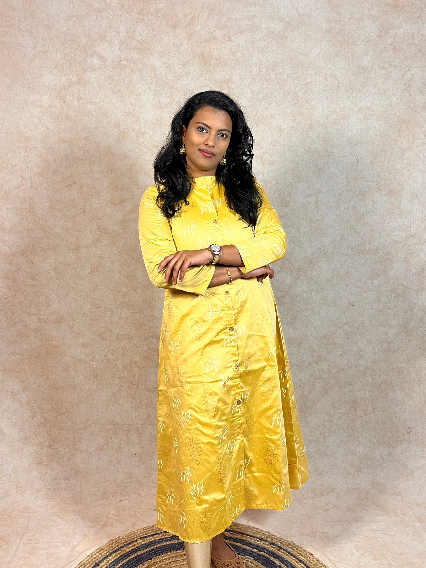 Yellow Silk Cotton Kurti (YM0028)