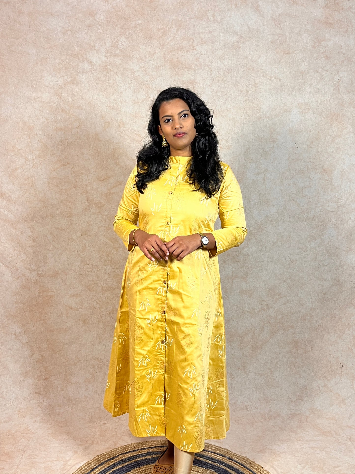 Yellow Silk Cotton Kurti (YM0028)