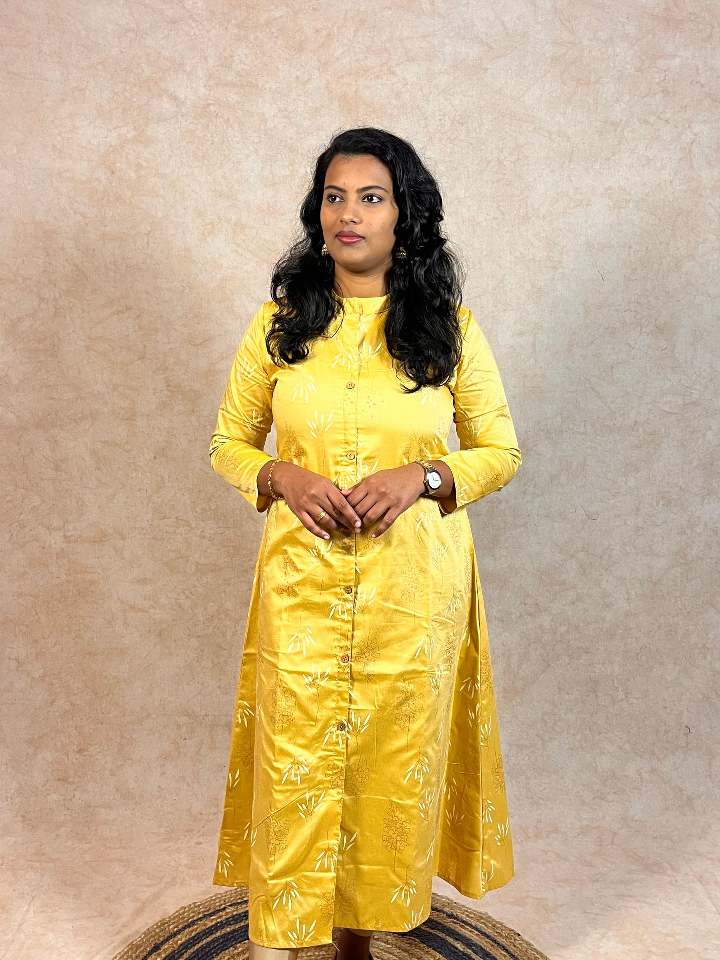 Yellow Silk Cotton Kurti (YM0028)