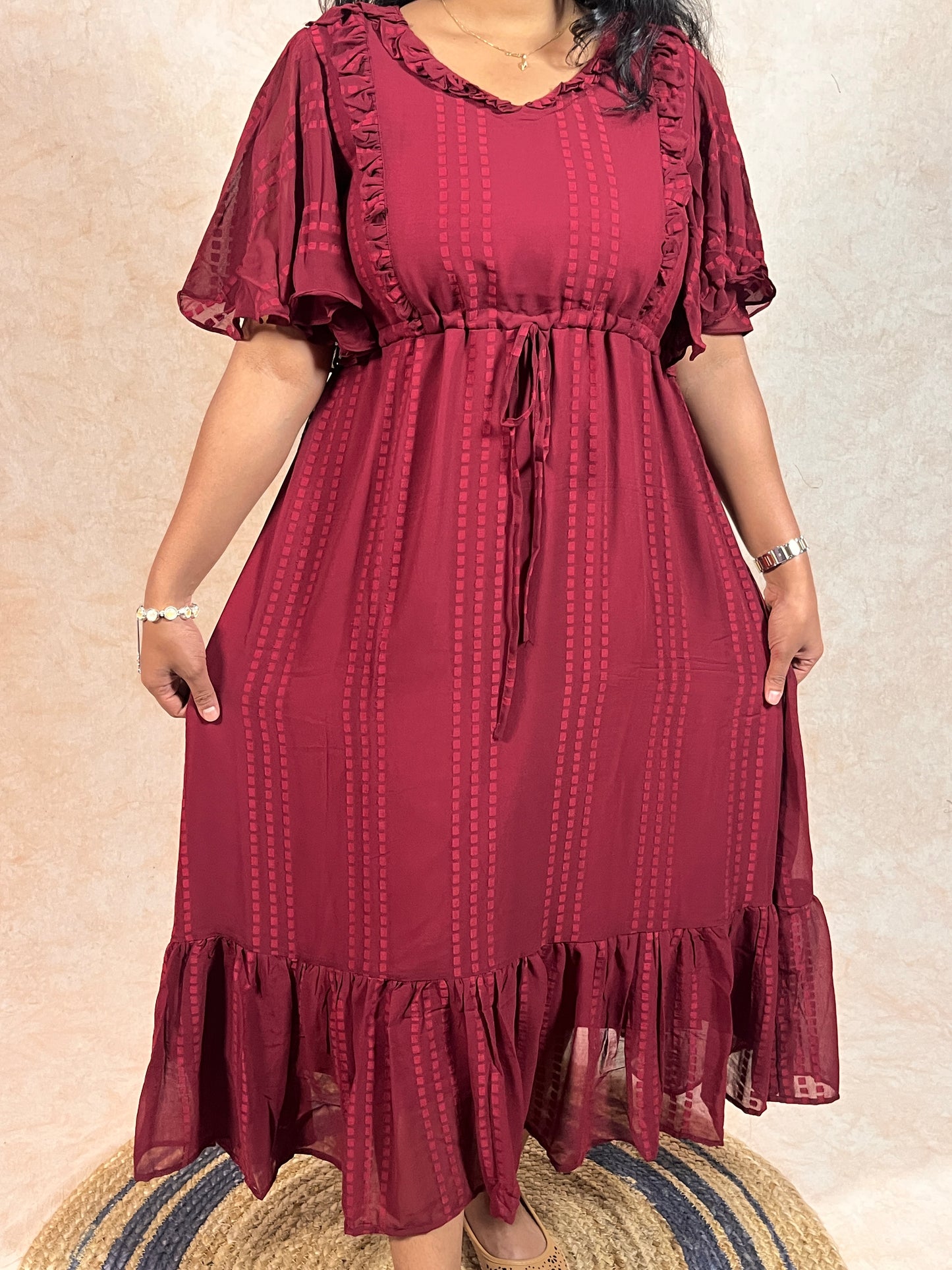 Maroon Georgette Frock (YM0029)