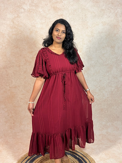 Maroon Georgette Frock (YM0029)