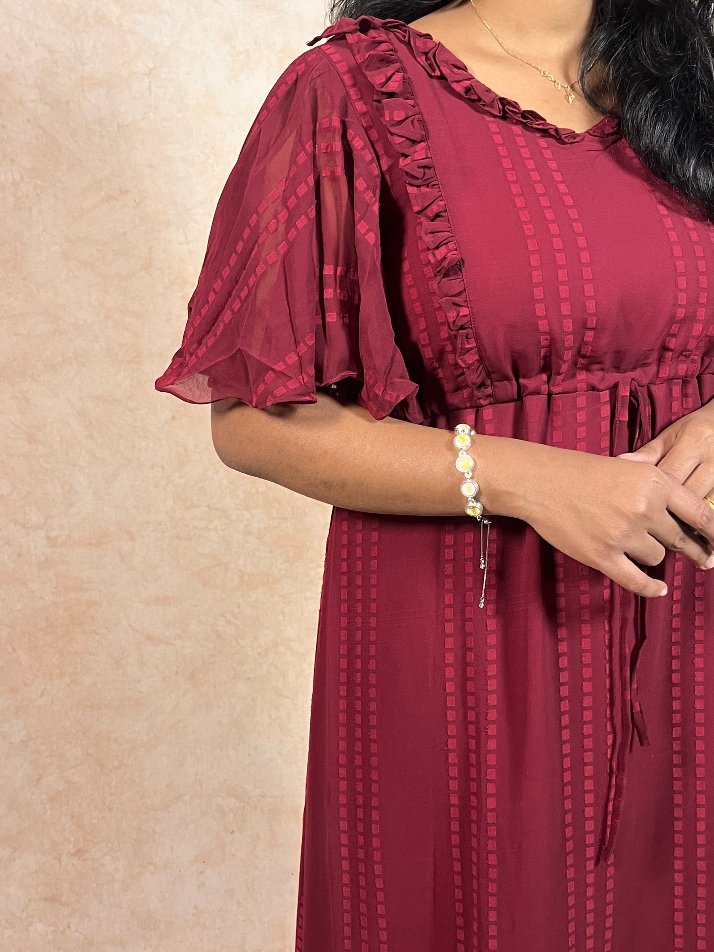 Maroon Georgette Frock (YM0029)