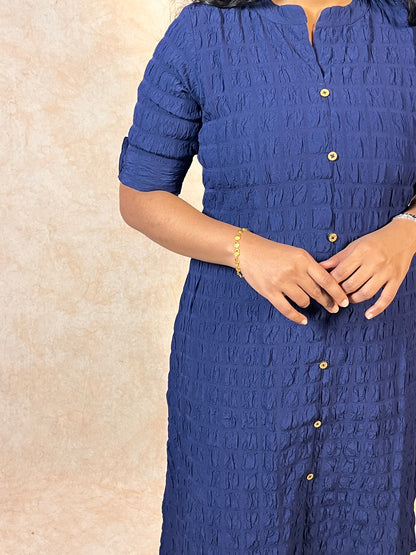 Blue Textured Popcorn Co-ord set (YM0036)