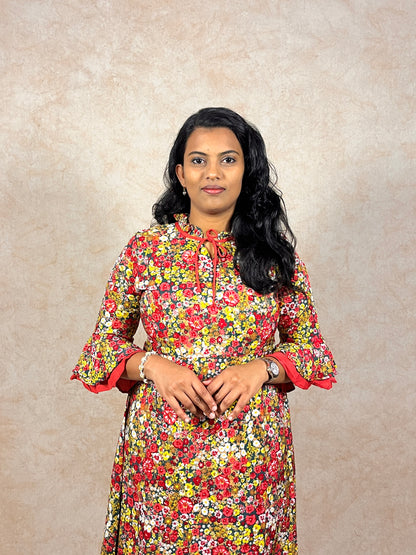 Red Floral Frock (YM0037)