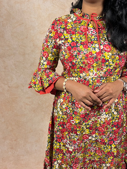 Red Floral Frock (YM0037)
