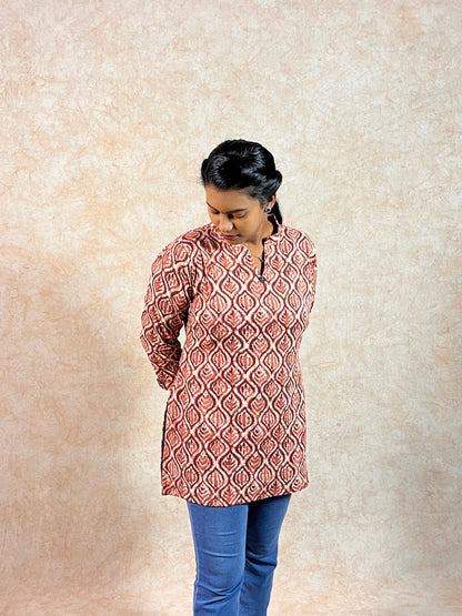 Pink Kantha Cotton Short-Top (YM0007)